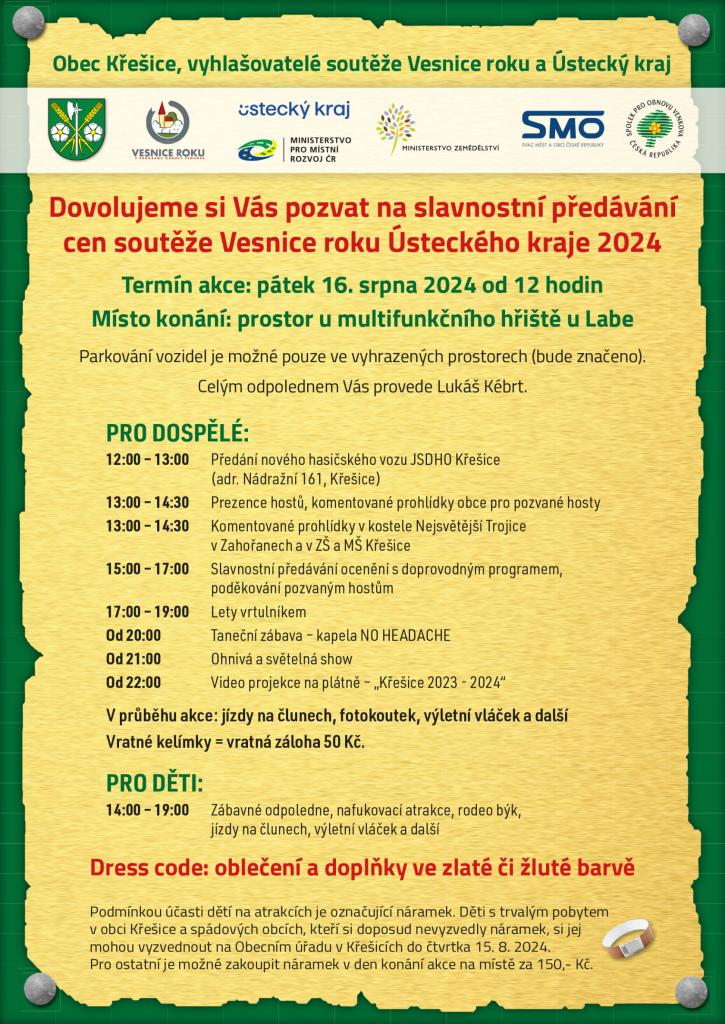 Slavnostní předávání cen soutěže Vesnice roku 2024 Ústeckého kraje 