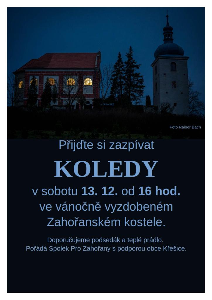 Přijďte si zazpívat KOLEDY