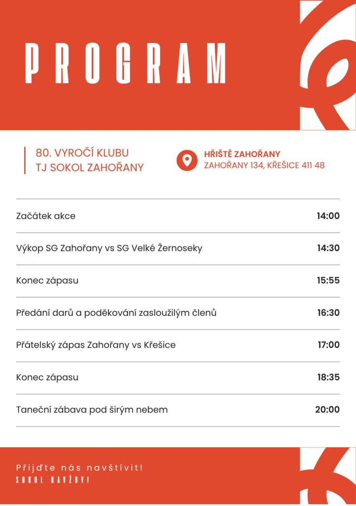 T.J. SOKOL ZAHOŘANY oslaví 80.&nbsp;výročí založení klubu
